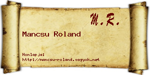 Mancsu Roland névjegykártya